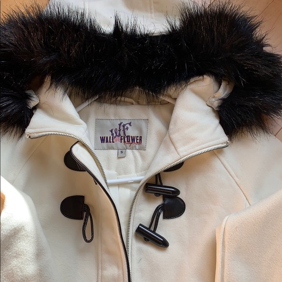 White and Black Pea Coat - Picture 2 of 4